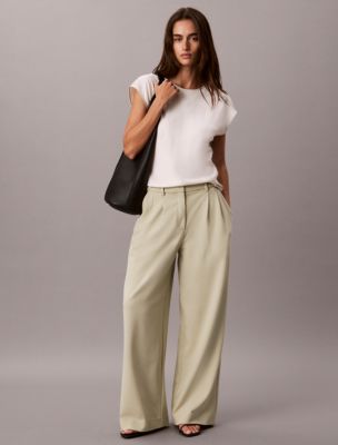 Stretch Crepe Trousers, Mint Sauce