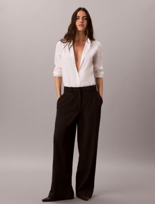 Stretch Crepe Trousers, Black