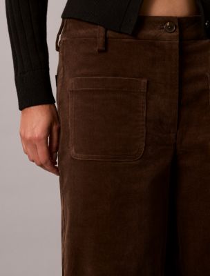Женские брюки Calvin Klein Corduroy Wide Leg, цвет: Коричневый — фото 2