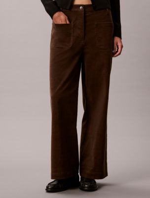 Женские брюки Calvin Klein Corduroy Wide Leg, цвет: Коричневый — фото 4