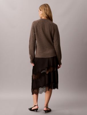 Женский свитер Calvin Klein Wool Ring Hardware, цвет: Меланжевый — фото 4