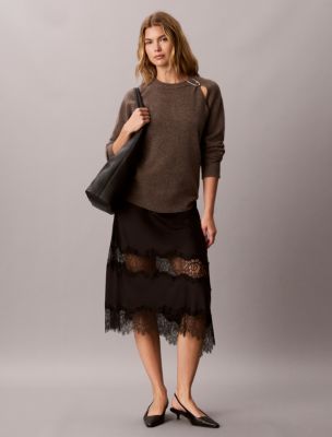 Wool Ring Hardware Sweater, Shiitake Melange