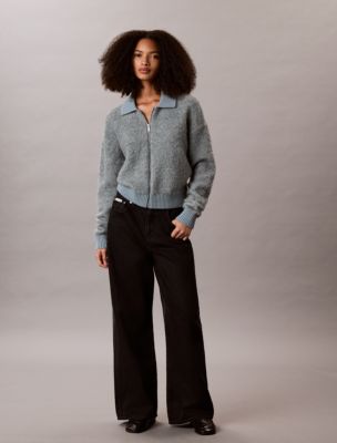Женский свитер Calvin Klein Relaxed Boucle Zip, цвет: Lead — фото 3
