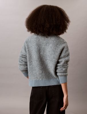 Женский свитер Calvin Klein Relaxed Boucle Zip, цвет: Lead — фото 5