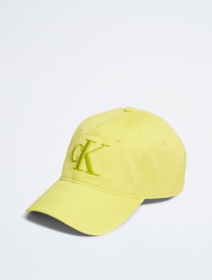 Twill Embroidered Monogram Logo Cap, Lime Luster