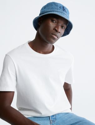 Bucket Denim Embroidered Hat Washed Klein Logo | Calvin