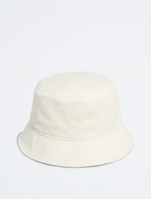 Embroidered Monogram Logo Twill Bucket Hat, Bone White