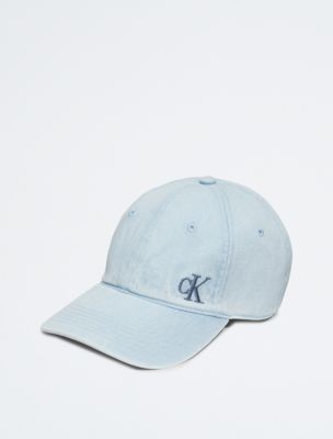 Calvin Klein Men's Washed Denim Embroidered Logo Baseball Cap - Blue