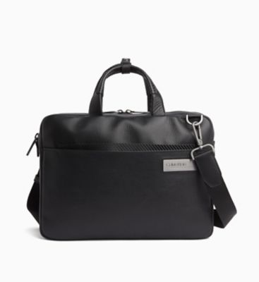 calvin klein leather laptop bag