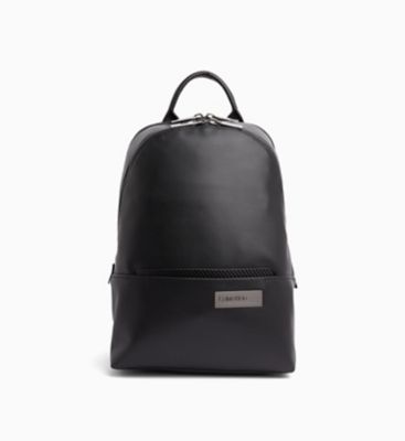 black leather calvin klein backpack