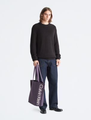 Canvas Contrast Graphic Pinched Tote Bag | Calvin Klein