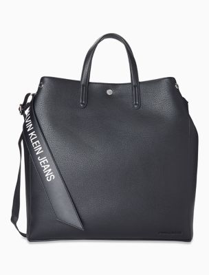 calvin klein pebble leather tote