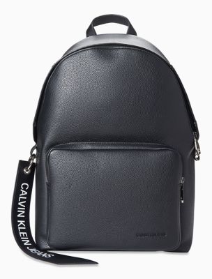 calvin klein pebble leather backpack