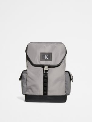 Nylon Flap Backpack in GRAY