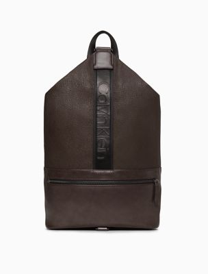 calvin klein men's leather backpack