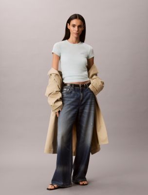 Женские футболки Calvin Klein Contour Rib Logo Graphic Slim T-Shirt — фото 2