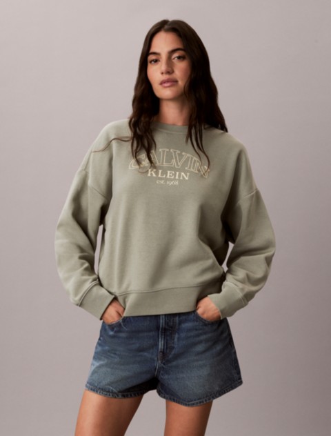 Женские худи Calvin Klein Fleece Logo Graphic Relaxed Sweatshirt