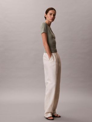 Женские футболки Calvin Klein Ruched Slim T-Shirt — фото 2