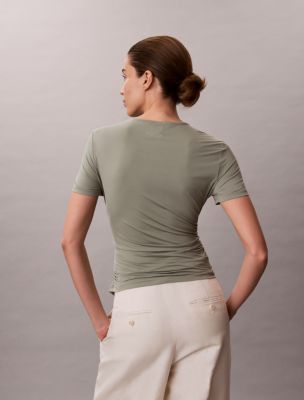 Женские футболки Calvin Klein Ruched Slim T-Shirt — фото 4