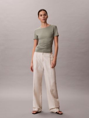 Женские футболки Calvin Klein Ruched Slim T-Shirt — фото 5