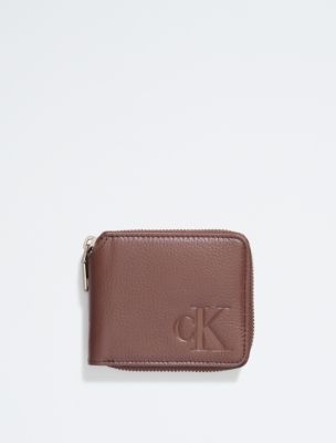 All Day Compact Zip Wallet, Brown Powder
