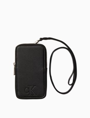 Micro Pebble Monogram Logo Crossbody Phone Case | Calvin Klein