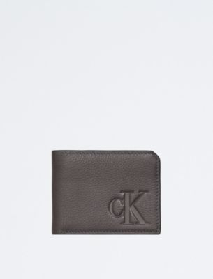 Pebble Leather Slim Bifold Wallet, Forged Iron
