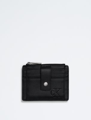 Calvin Klein Saffiano Leather Slim Bifold Wallet in Blue for Men