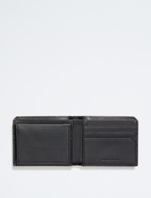 Klein Bifold Card Saffiano Wallet Leather Case Calvin |