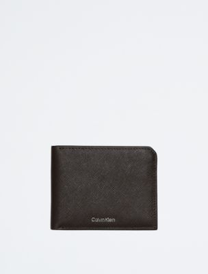 Saffiano Leather Card Case Bifold Wallet, Java
