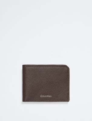 Calvin Klein Saffiano Leather Slim Bifold Wallet - Blue