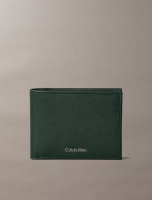 Calvin Klein Saffiano Leather Slim Bifold Wallet for Men