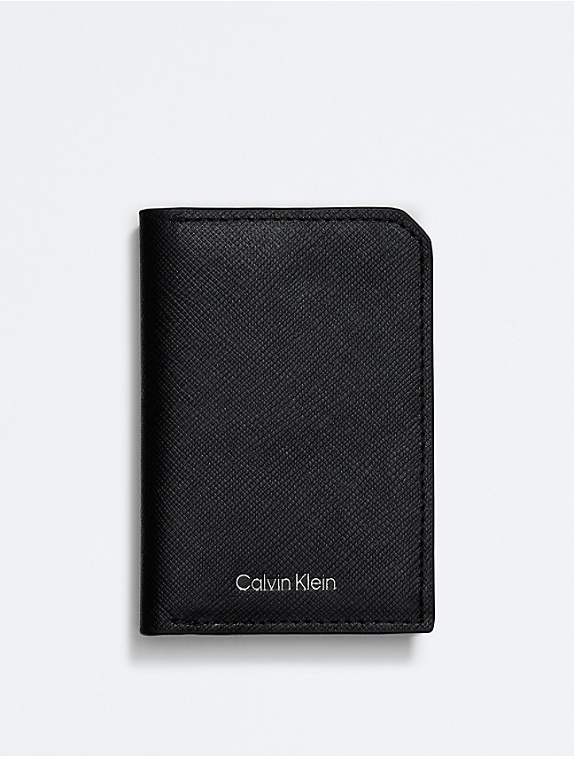 Bifold Leather Klein Card Case Calvin | Saffiano Wallet
