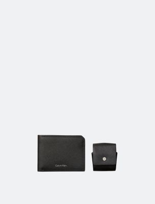 Saffiano Leather Bifold Wallet + Airpods | Set Calvin Klein Case Gift