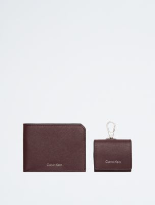 Calvin klein best sale brown leather wallet