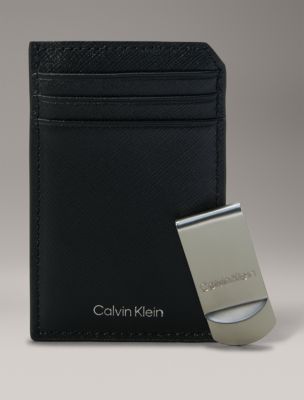 Mens card case with store money clip