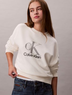 Fleece Logo Graphic Relaxed Sweatshirt, Tofu