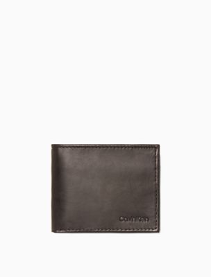 calvin klein brown leather wallet
