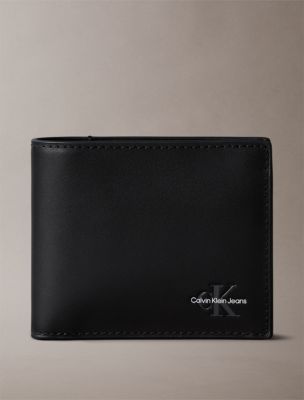 Monogram Logo Bifold Wallet and Coin Pouch, Black