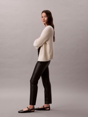 Женские леггинсы Calvin Klein Faux Leather, цвет: Чёрный — фото 2