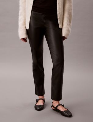 Женские леггинсы Calvin Klein Faux Leather, цвет: Чёрный — фото 3