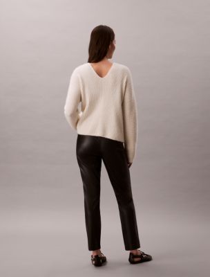 Женские леггинсы Calvin Klein Faux Leather, цвет: Чёрный — фото 5