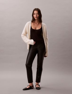 Faux Leather Leggings, Black