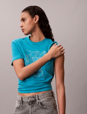 Женские футболки Calvin Klein Glitter Logo Graphic Classic T-Shirt — фото 5