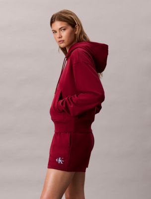 Monogram Logo Fleece Shorts, Magenta Jewel 