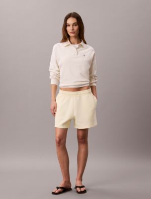 Monologo Fleece Pull-On Shorts, Pear Sorbet