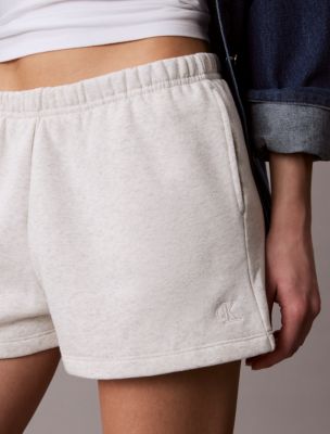 Женские шорты Calvin Klein Archive Logo Fleece, цвет: Светлый серый меланжевый — фото 3