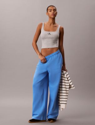 Monologo Fleece Wide Leg Sweatpants, Marina