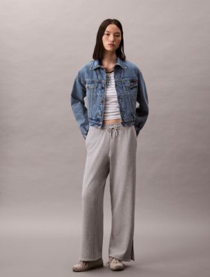 French Terry Wide Leg Sweatpants, Heroic Grey Heather