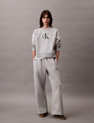 Fleece Monogram Logo Relaxed Sweatshirt | Calvin Klein